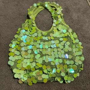 Lime Green Sequin Bag